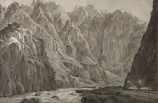 The Darial Gorge, 1830. Artist: Chernetsov, Nikanor Grigoryevich (1805-1879)