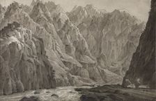 The Darial Gorge, 1830. Artist: Chernetsov, Nikanor Grigoryevich (1805-1879)