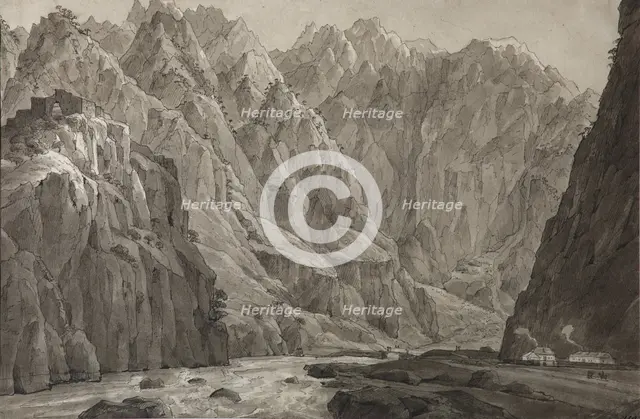 The Darial Gorge, 1830. Artist: Chernetsov, Nikanor Grigoryevich (1805-1879)