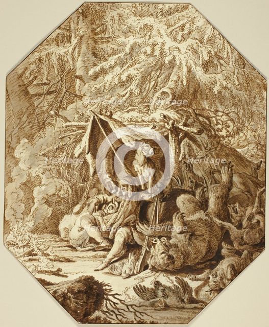 The Daring Hunter, Enduring in Winter, n.d. Creator: Johann Elias Ridinger.