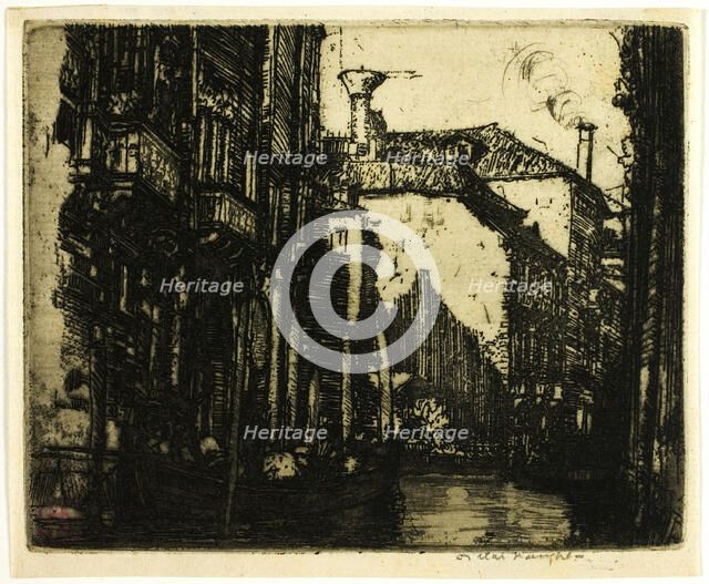 The Dark Canal, Venice, 1908. Creator: Donald Shaw MacLaughlan.