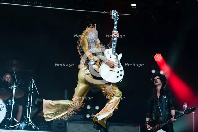 The Darkness live at the Cornbury Music Festival, Great Tew Park, Oxfordshire, Jul 2022. Creator: Annapaola Marchesani.