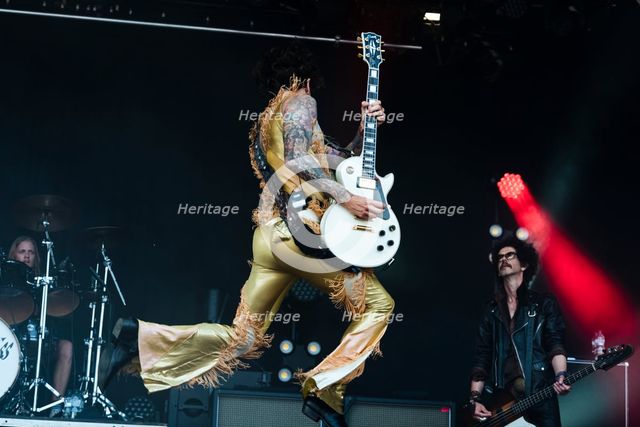 The Darkness live at the Cornbury Music Festival, Great Tew Park, Oxfordshire, Jul 2022. Creator: Annapaola Marchesani.