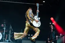 The Darkness live at the Cornbury Music Festival, Great Tew Park, Oxfordshire, Jul 2022. Creator: Annapaola Marchesani