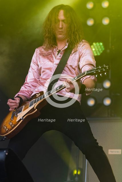 The Darkness live at the Cornbury Music Festival, Great Tew Park, Oxfordshire, Jul 2022. Creator: Annapaola Marchesani.