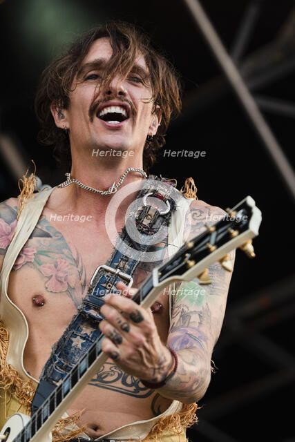 The Darkness live at the Cornbury Music Festival, Great Tew Park, Oxfordshire, Jul 2022. Creator: Annapaola Marchesani.
