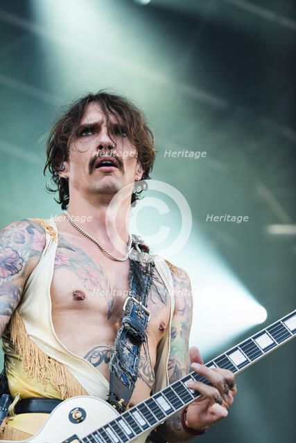 The Darkness live at the Cornbury Music Festival, Great Tew Park, Oxfordshire, Jul 2022. Creator: Annapaola Marchesani.
