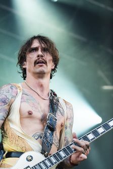 The Darkness live at the Cornbury Music Festival, Great Tew Park, Oxfordshire, Jul 2022. Creator: Annapaola Marchesani