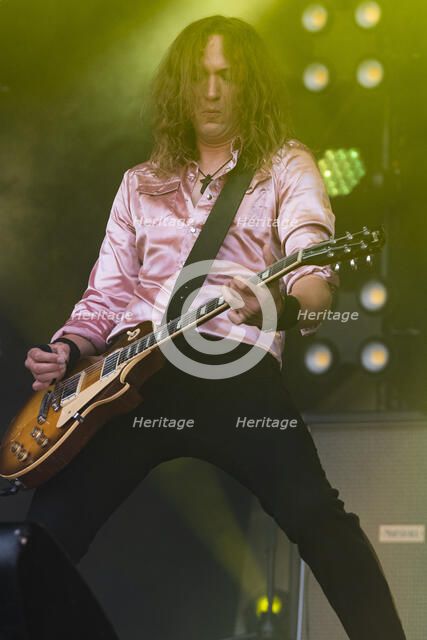 The Darkness live at the Cornbury Music Festival, Great Tew Park, Oxfordshire, Jul 2022. Creator: Annapaola Marchesani.