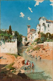 The Darro, (Memories of Granada), 1886. Creator: Jose Marin-Baldo