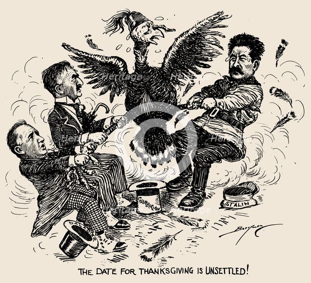 The Date for Thanksgiving is Unsettled!, 1939. Creator: Berryman, Clifford K. (1869-1949).