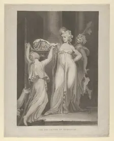 The Daughter of Herodias (Salome Receiving the Head of John the Baptist, Matthew 14:10-11)..., 1798. Creator: Thomas Holloway