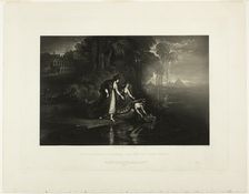 The Daughter of Pharoah Finding the Infant Moses, from Illustrations of the Bible, 1833. Creator: John Martin