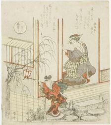 The Daughter of Tomoyasu (Tomoyasu no musume), from the series "Three Beautiful Women..., c. 1820. Creator: Shinsai