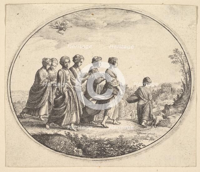 The daughters of Aglaura (Mercury and Herse), ca. 1646. Creator: Wenceslaus Hollar.