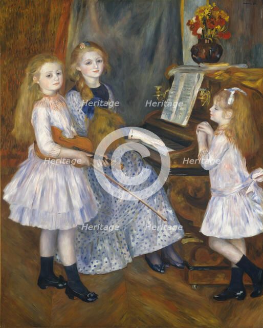 The Daughters of Catulle Mendès, Huguette (1871-1964), Claudine (1876-1937)..., 1888. Creator: Pierre-Auguste Renoir.