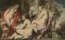 The Daughters of Cecrops Finding the Child Erichthonius, 1617. Creator: Jacob Jordaens I