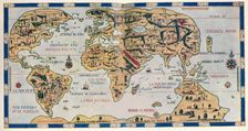 The Dauphin Map of the World, (1546), 1912. Artist: Pierre Desceliers