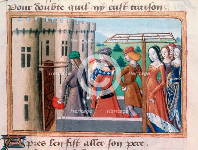 The Dauphin returns to Paris, June 1418, (1484). Artist: Unknown