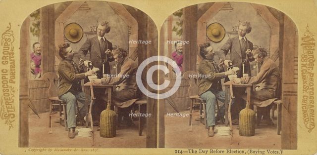 The Day Before Election, (Buying Votes.), 1876. Creator: L. Melander & Bro.