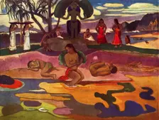 The Day of the God (Mahana No Atua) 1936. Artist: Paul Gauguin