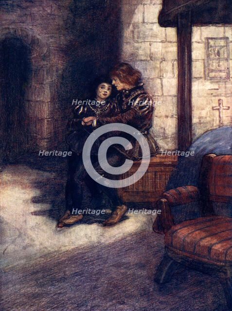 'The days seemed very long and dreary to the two little boys', c1483, (1905).Artist: A S Forrest
