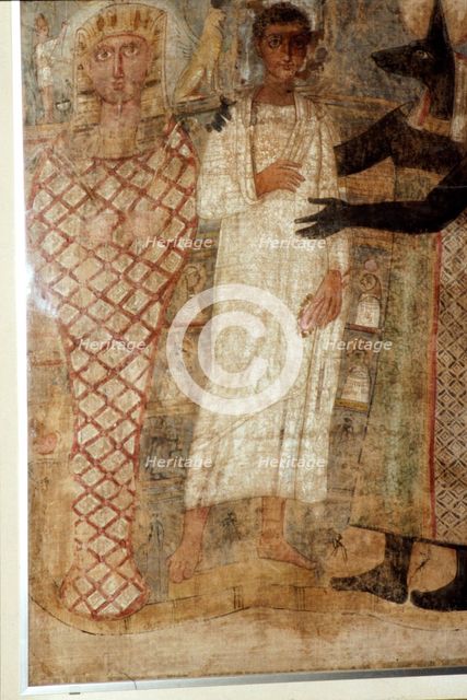 The Deceased and his Mummy protected by Anubis, Egypt, 3rd century.  Artist: Unknown.