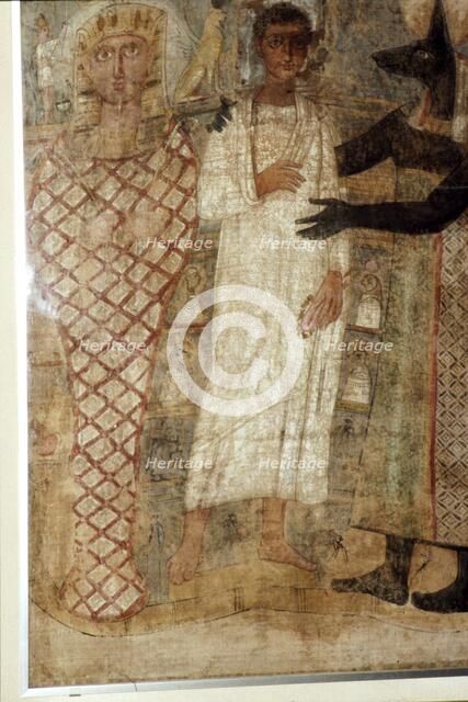 The Deceased and his Mummy protected by Anubis, Egypt, 3rd century.  Artist: Unknown.