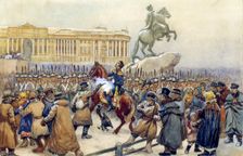 The Decembrist revolt at the Senate Square on December 14, 1825, 1870s