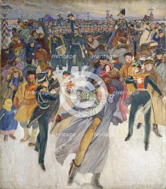 'The Decembrist Revolt at the Senate Square on December 14, 1825', late 19th century. Artist: Dmitry Kardovsky