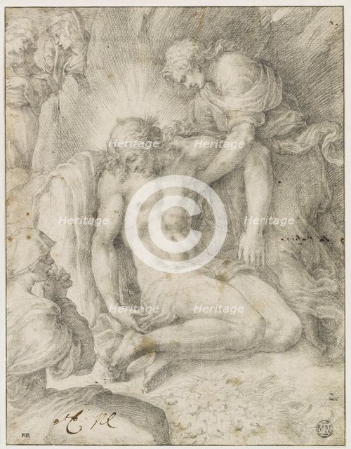 The Dead Christ mourned by John the Evangelist and the holy women, First Half of 16th cen. Creator: Clovio, Giulio (1498-1575).