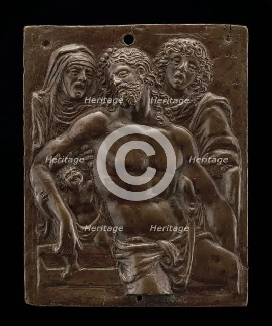 The Dead Christ Supported by the Virgin and Saint John, 1513 or before. Creator: Moderno.