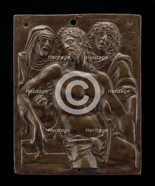 The Dead Christ Supported by the Virgin and Saint John, 1513 or before. Creator: Moderno.