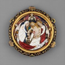 The Dead Christ with the Virgin, Saint John, and Angels, French, ca. 1390-1405. Creator: Unknown
