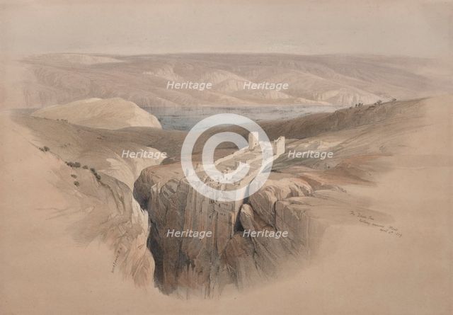 The Dead Sea Looking Towards Moab, 1839. Creator: David Roberts (British, 1796-1864).