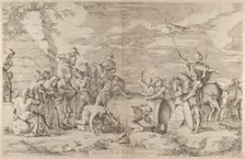 The death of Marcus Atilius Regulus, shown being nailed into a tub by the Carthagi..., ca. 1661-62. Creator: Salvator Rosa