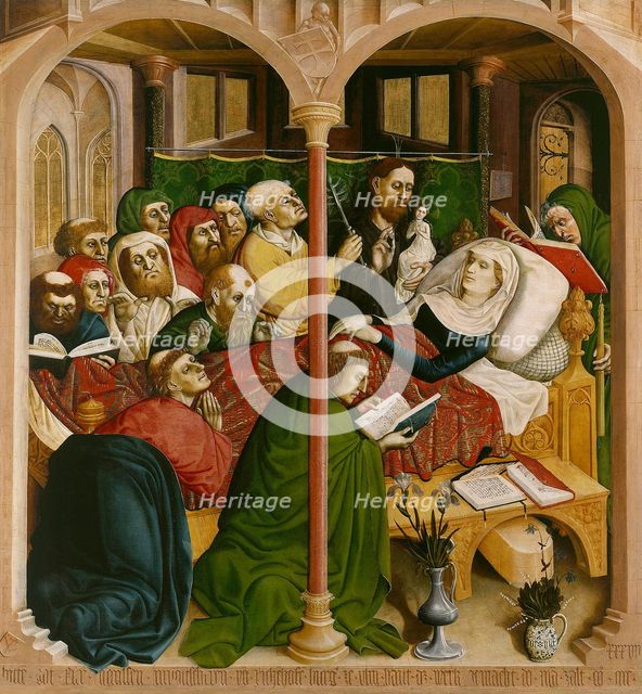 The death of Mary. The Wings of the Wurzach Altar, 1437. Artist: Multscher, Hans (c. 1400-1467)
