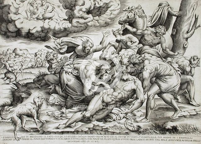 The Death of Meleager, 1543. Creator: Nicolas Beatrizet.