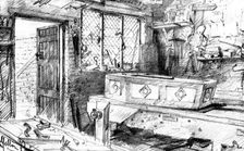 The Death of Mr. Gladstone: in the carpenter's shop, Hawarden, 1898. Creator: Unknown