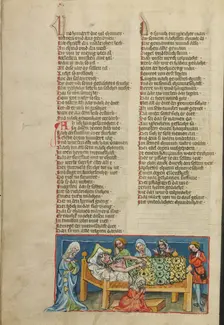 The Death of Noah; Weltchronik, about 1400-1410. Creator: Unknown