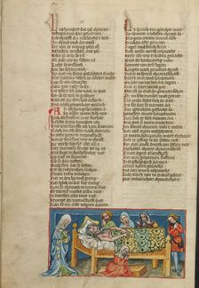 The Death of Noah; Weltchronik, about 1400-1410. Creator: Unknown