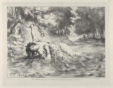 The Death of Ophelia, 1843., 1843. Creator: Eugene Delacroix