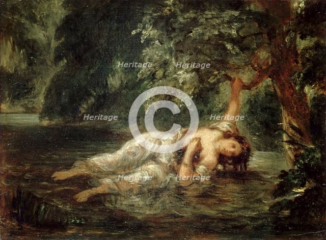 The Death of Ophelia, 1853. Creator: Delacroix, Eugène (1798-1863).
