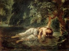 The Death of Ophelia, 1853. Creator: Delacroix, Eugène (1798-1863)