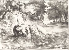The Death of Ophelia (Act IV, Scene VII), 1843. Creator: Eugene Delacroix