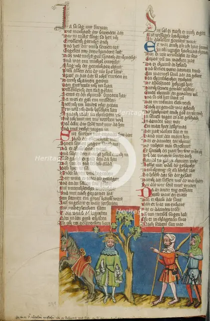 The Death of Absalom; Weltchronik, about 1400-1410. Creator: Unknown.