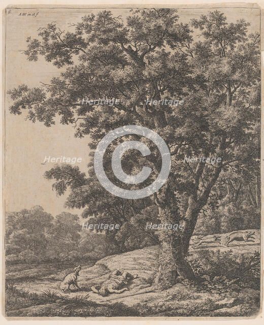 The Death of Adonis, 17th century. Creator: Anthonie Waterloo.