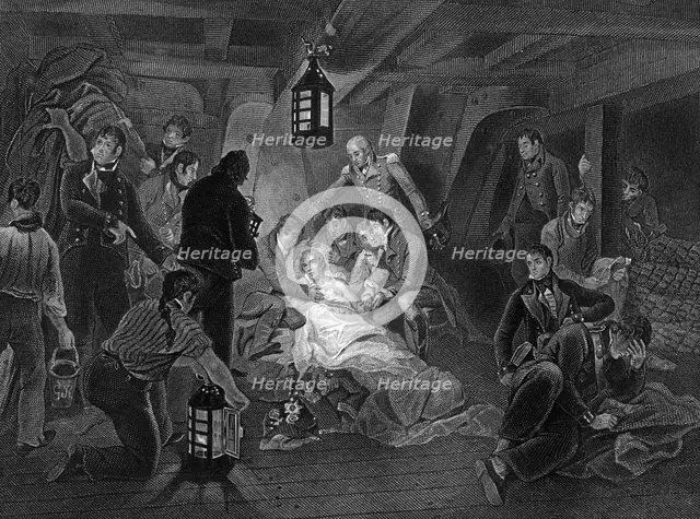 The death of Admiral Lord Nelson, 1805 (c1857). Artist: J Rogers