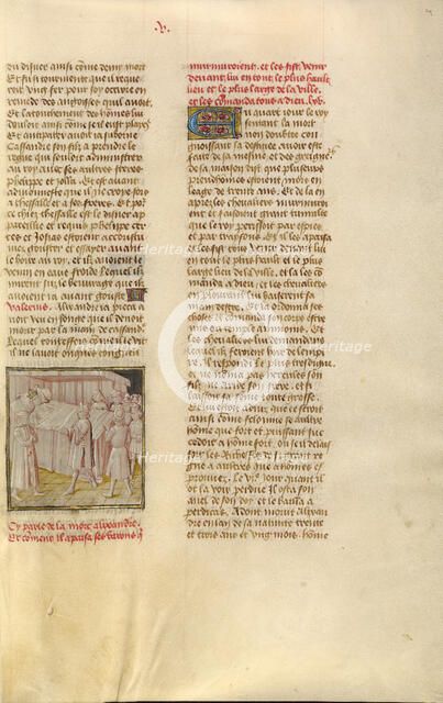 The Death of Alexander the Great; Miroir Historial, about 1475. Creator: Unknown.