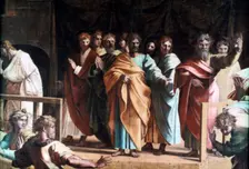 The Death of Ananias 1515. Artist: Raphael